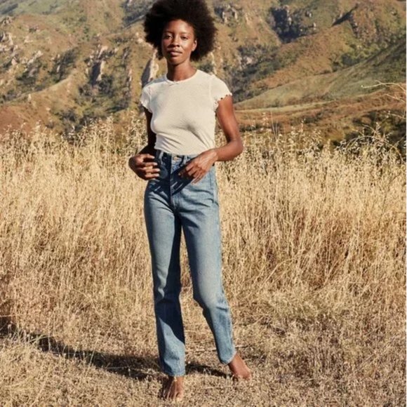 Doen Denim - Doen Lena High Rise Straight Jeans in Provence 29